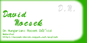 david mocsek business card